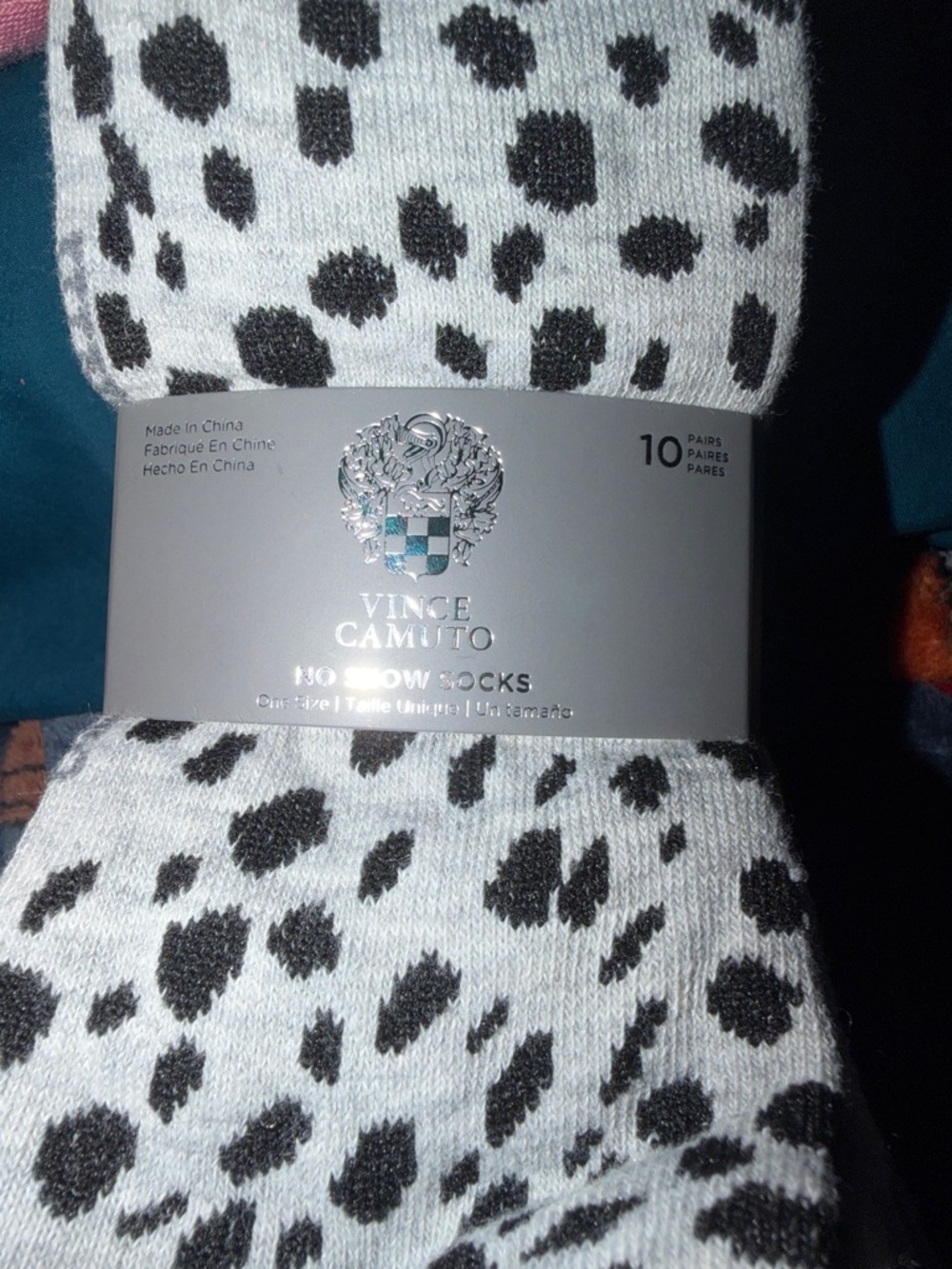 10pairs Vince Camuto No-Show Socks with Black Leopard Spots - Picture 3 of 3
